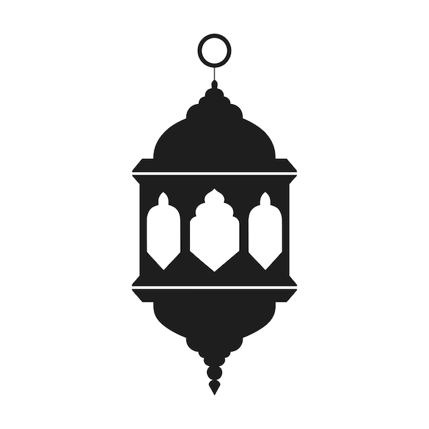 Elegante diseño vectorial de silueta de linterna islámica para el Ramadán y el Eid