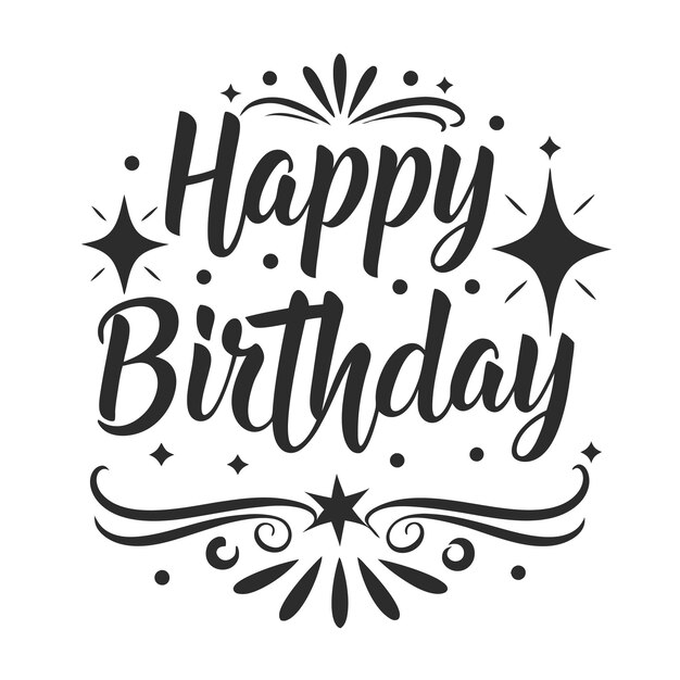 Elegante diseño vectorial de tipografía de cumpleaños