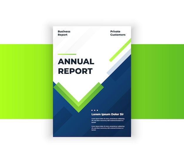 Elegante diseño de volante de empresa de informe anual geométrico digital