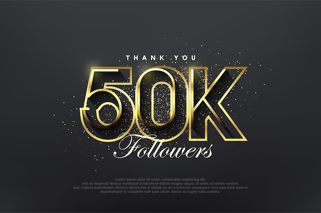 Elegante dorado 50k seguidores Lujoso diseño simple para celebración