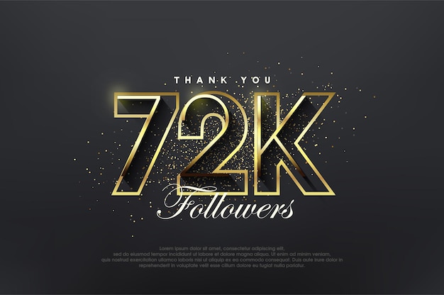 Elegante dorado 72k seguidores Lujoso diseño simple para celebración