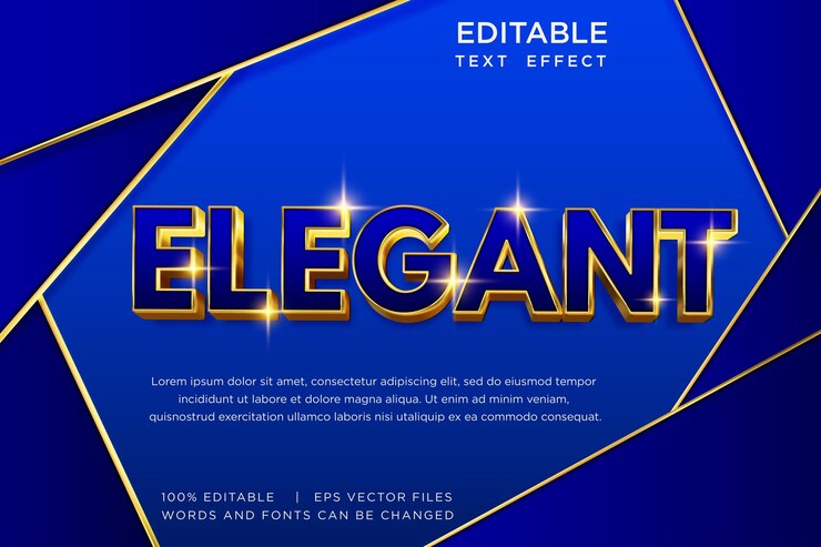 Vector elegante efecto de texto dorado