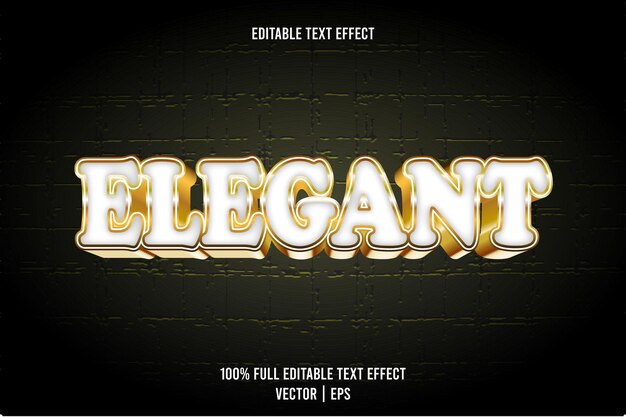 Elegante efecto de texto editable 3 dimensiones en relieve estilo de lujo
