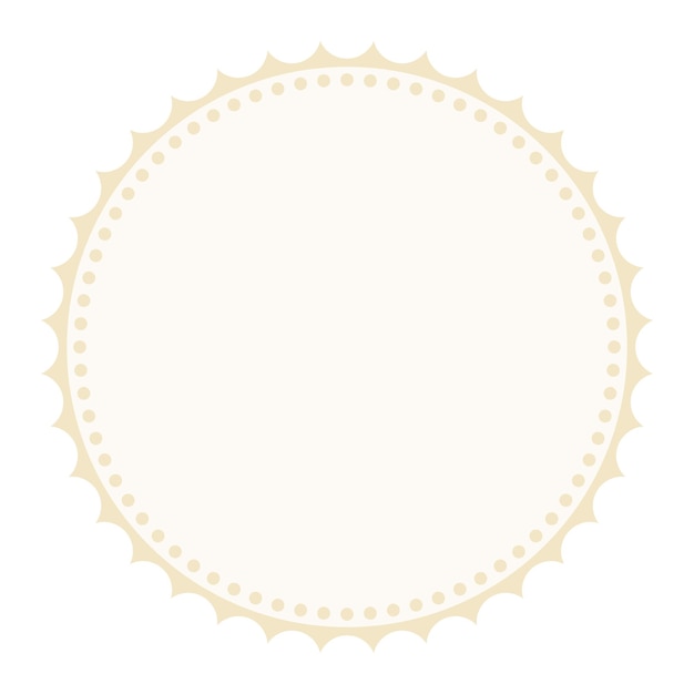 Elegante embalaje redondo de color marrón vainilla con detalles clásico pegatina en blanco insignia diseño de fondo sencillo
