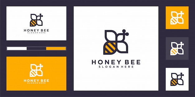 Elegante empresa logo vector abeja.