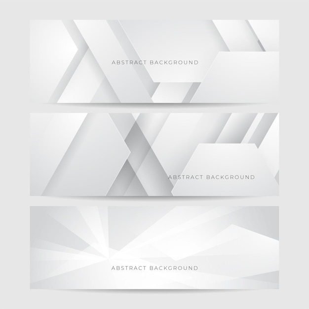 elegante estandarte blanco abstracto con líneas brillantes