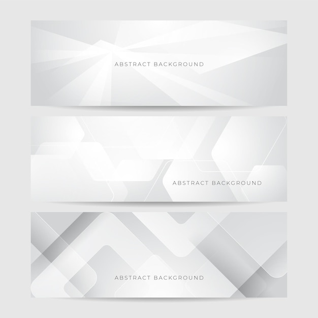 elegante estandarte blanco abstracto con líneas brillantes