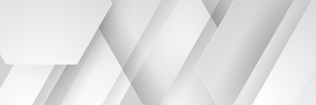 elegante estandarte blanco abstracto con líneas brillantes