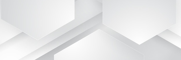 elegante estandarte blanco abstracto con líneas brillantes