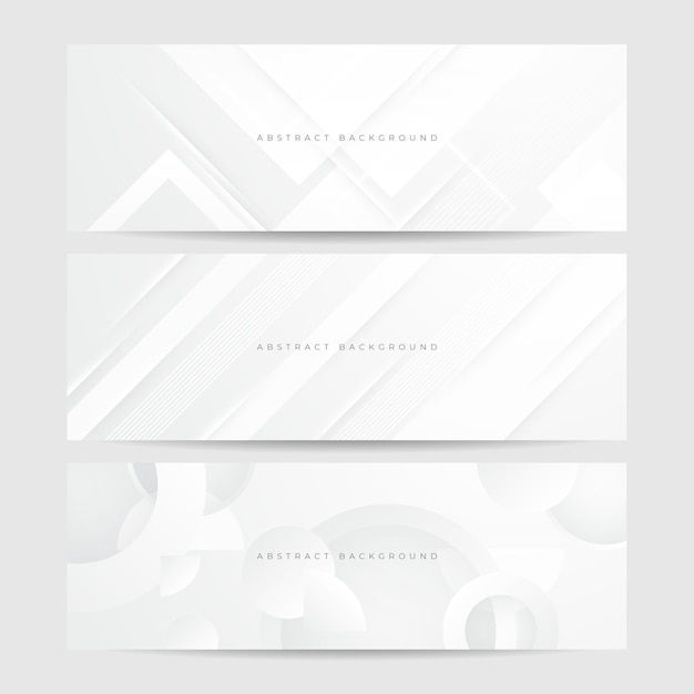 elegante estandarte blanco abstracto con líneas brillantes