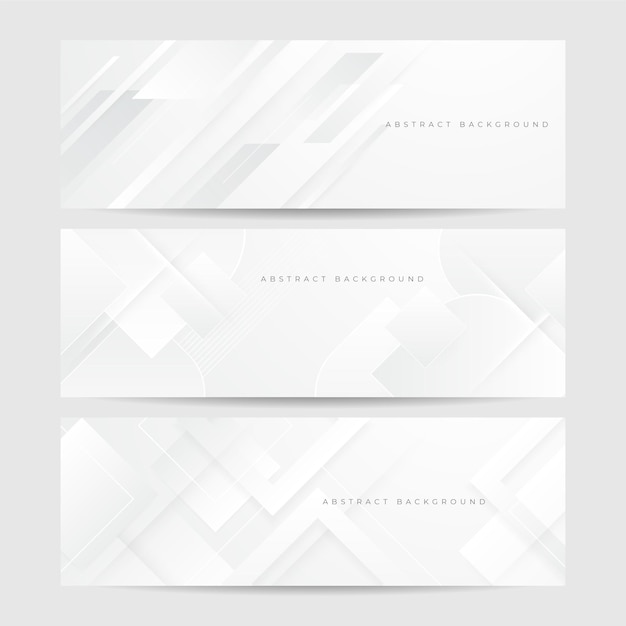 elegante estandarte blanco abstracto con líneas brillantes