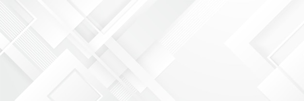 elegante estandarte blanco abstracto con líneas brillantes