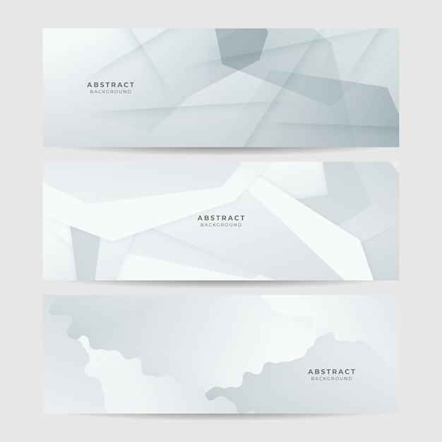 elegante estandarte blanco abstracto con líneas brillantes