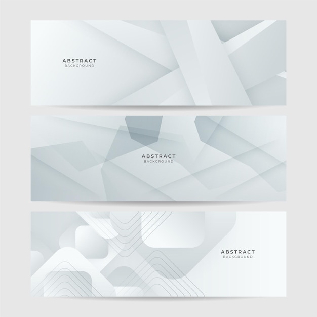 elegante estandarte blanco abstracto con líneas brillantes