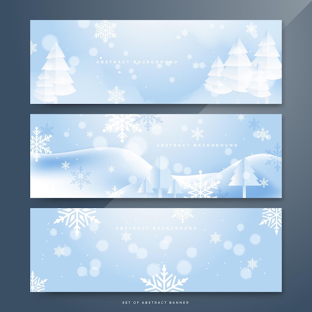 Vector elegante estandarte navideño con papel tapiz con frosty snowflake estandarte estacional con espacio de copia