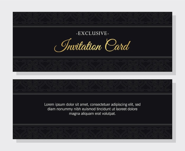 elegante estilo de adorno de tarjeta de invitación oscura