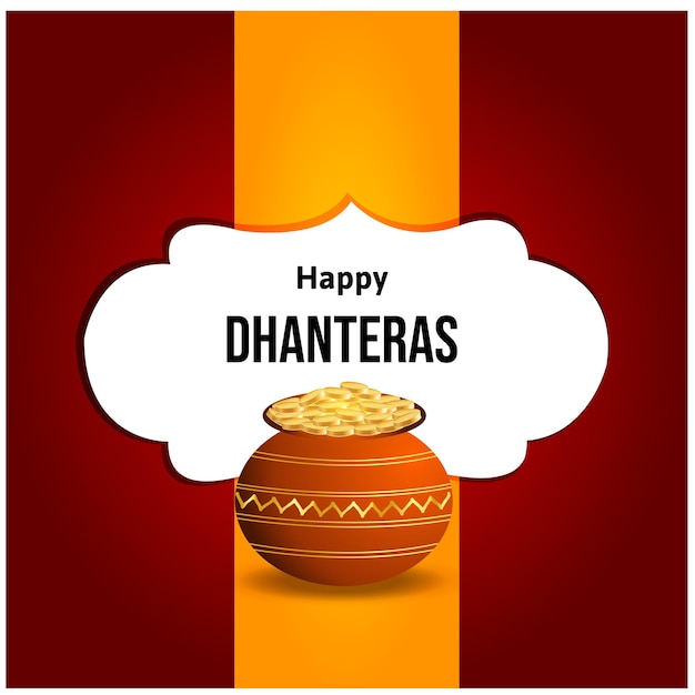 Elegante feliz dhanteras hermoso diseño de vector de festival