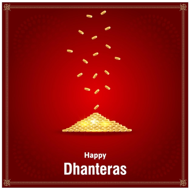 Elegante feliz dhanteras hermoso diseño de vector de festival