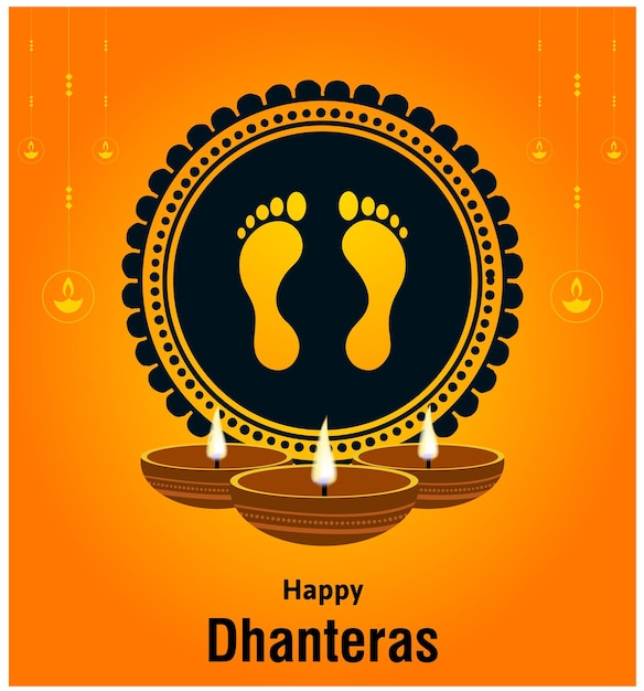 Elegante feliz dhanteras hermoso diseño de vector de festival