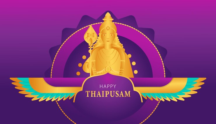 Vector elegante feliz thaipusam deseo banner abstracto con dios indio