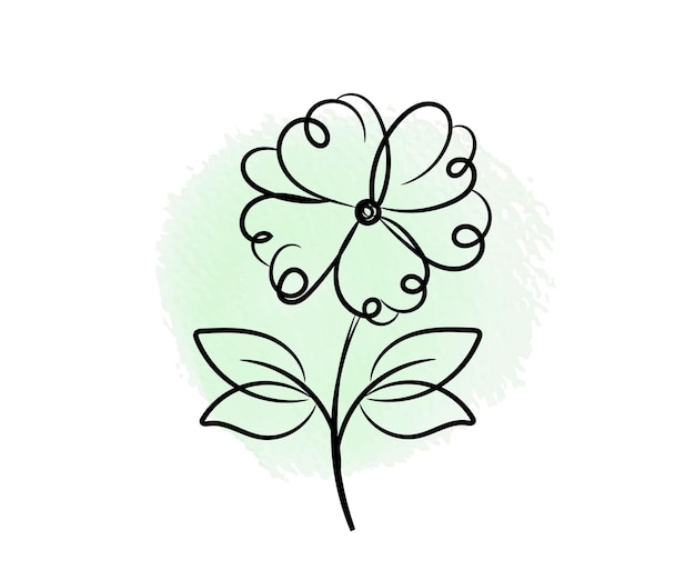 Elegante flor de arte de línea para tarjetas e invitaciones