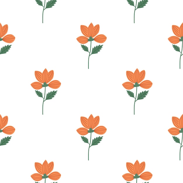 Elegante flor estilizada de patrones sin fisuras Fondo floral abstracto Ilustración botánica vintage