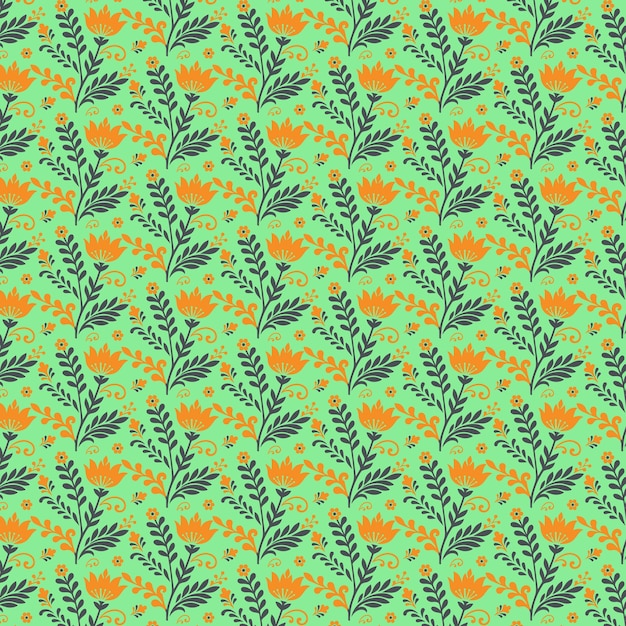 elegante floral en todo el patrón sin costuras con diseño ornamental vintage para gráficos textiles