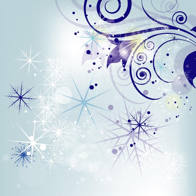 Elegante fondo abstracto de Navidad con copos de nieve