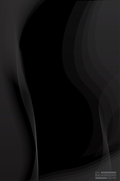 Elegante fondo abstracto negro con líneas onduladas