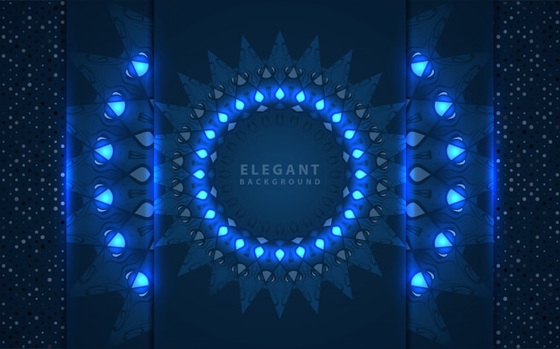 Elegante fondo azul clásico con decoración de mandala