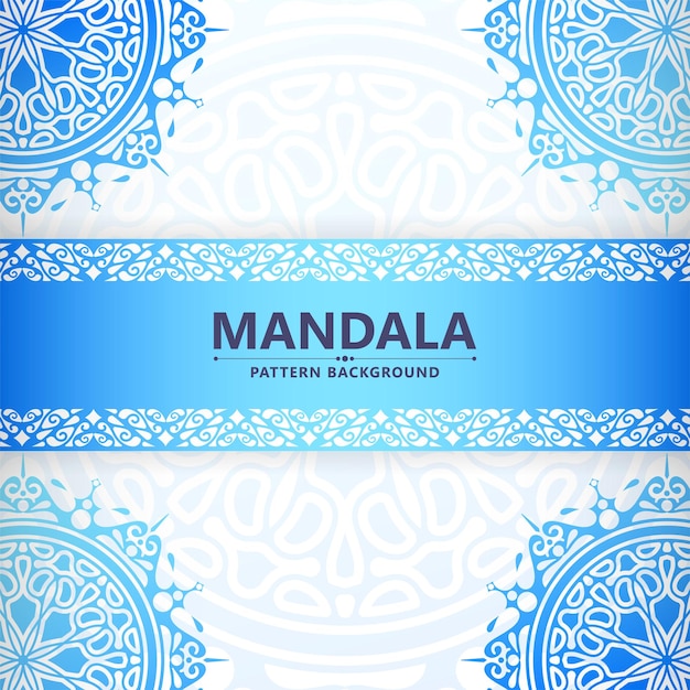 Elegante fondo azul mandala degradado