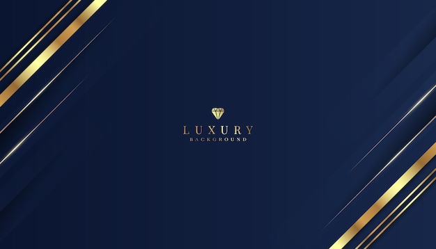 Elegante fondo azul oscuro con elementos dorados y brillantes fondo abstracto de lujo moderno