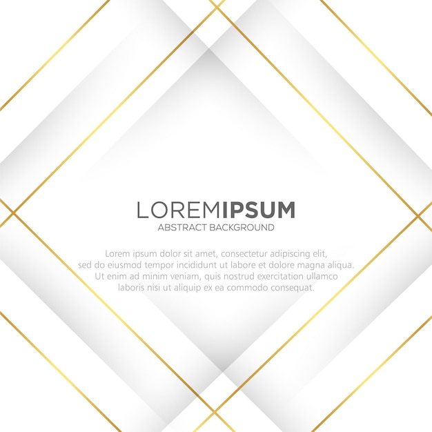 Elegante fondo blanco con líneas onduladas y marco dorado vector gratuito
