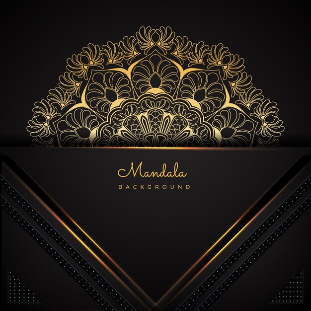 Vector elegante fondo decorativo mandala floral dorado