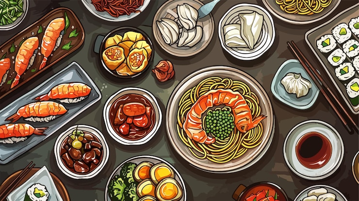 Vector elegante fondo dibujado a mano de colores con elementos tradicionales