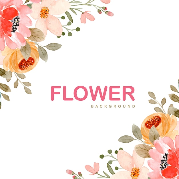 Elegante fondo de diseño floral con marco floral y texto de fondo floral