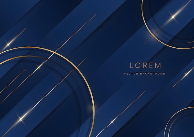 Elegante fondo de diseño geométrico azul y dorado