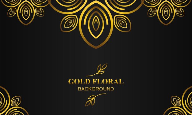 elegante fondo floral dorado con adornos florales y de hojas