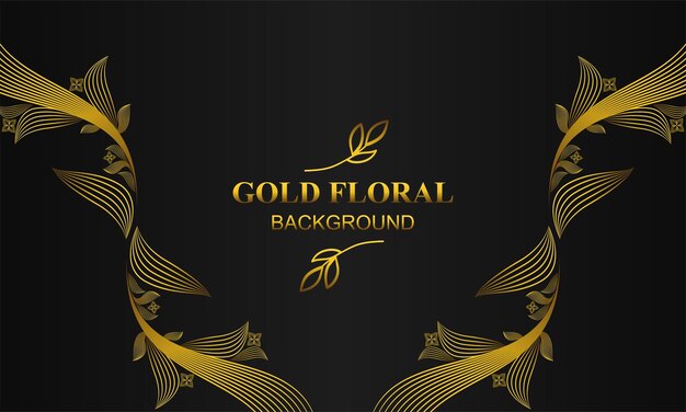 elegante fondo floral dorado con adornos florales y de hojas