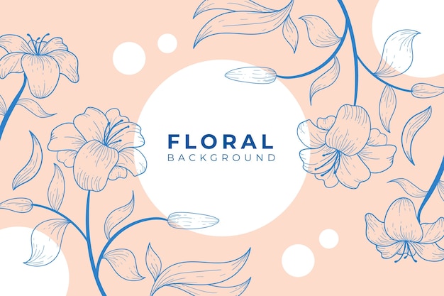 Elegante fondo floral hermoso con estilo de contorno