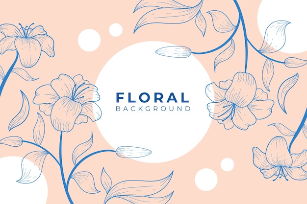 Vector elegante fondo floral hermoso con estilo de contorno