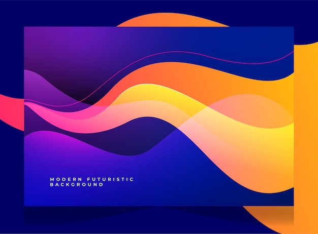 Elegante fondo futurista colorido y onda de reflexión