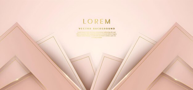 Elegante fondo geométrico rosado y dorado
