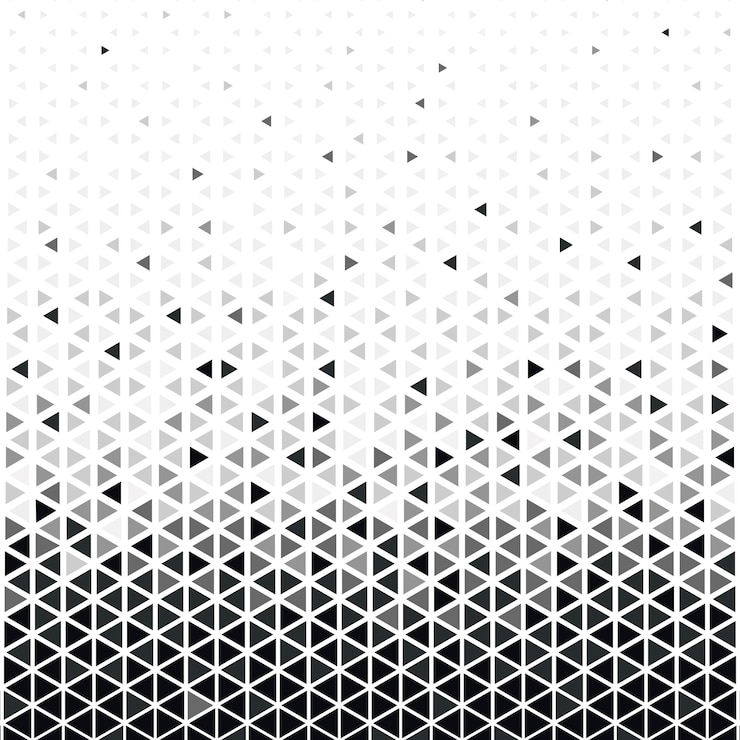 Vector elegante fondo halftone degradado partículas triangulares, fondo geométrico