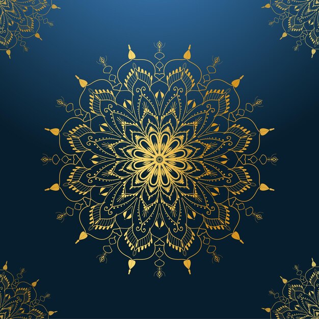 Elegante fondo de mandala dorado con un estilo lujoso