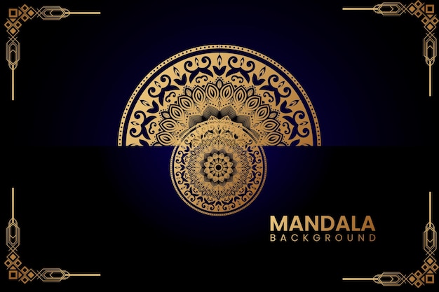 Elegante fondo de mandala de lujo con adornos dorados