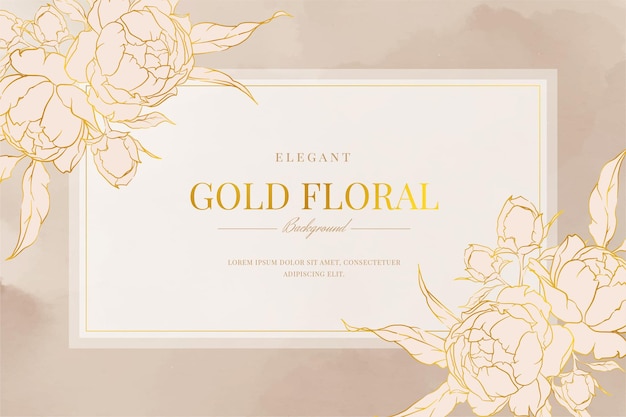 Elegante fondo de marco floral dorado