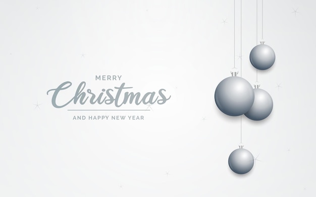 Elegante fondo de Navidad blanco brillante con adornos plateados y lugar para el texto Ilustración vectorial