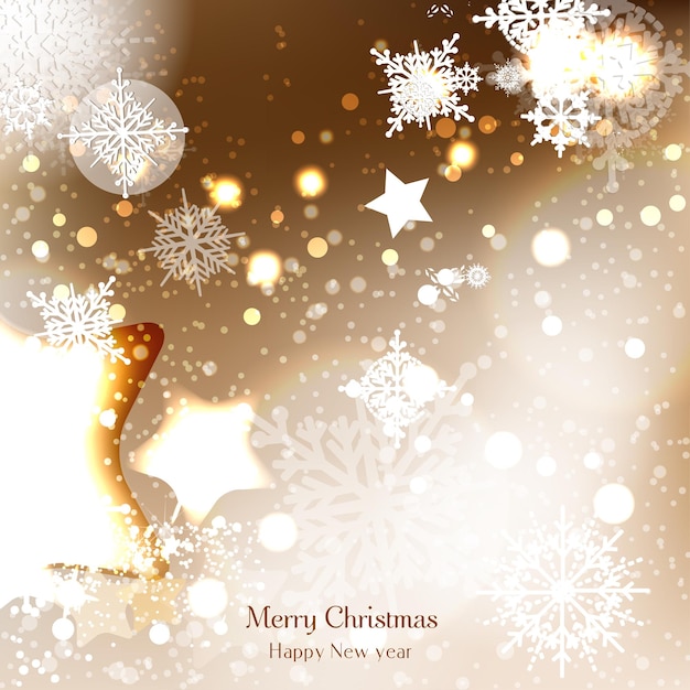 Elegante fondo navideño con copos de nieve