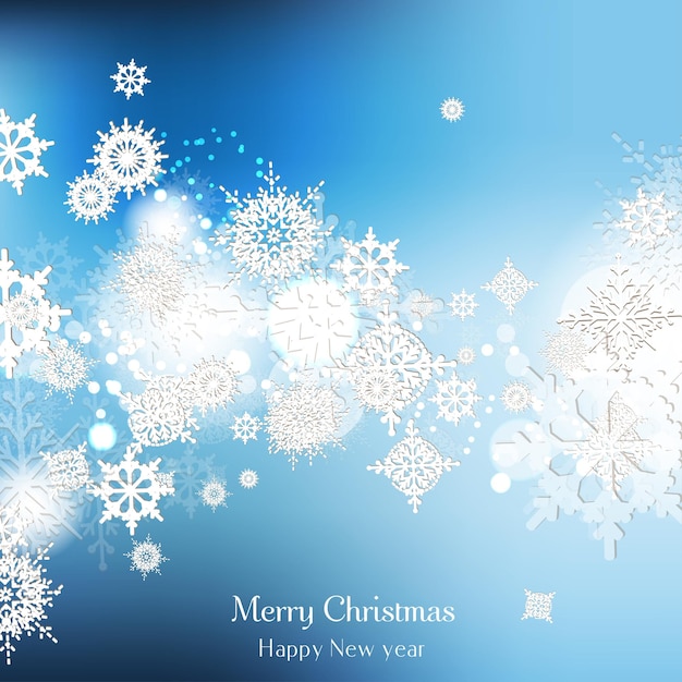 Elegante fondo navideño con copos de nieve